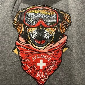 Avalanche Dog Graphic Gray Hoodie